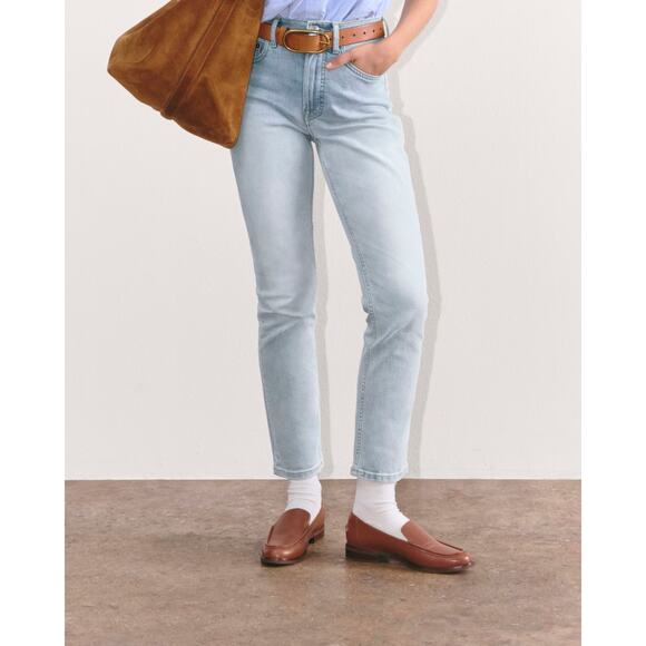 Everlane The Original Cheeky Jeans High Rise Straight Leg, Organic Cotton, Sz 27 - Picture 2 of 13